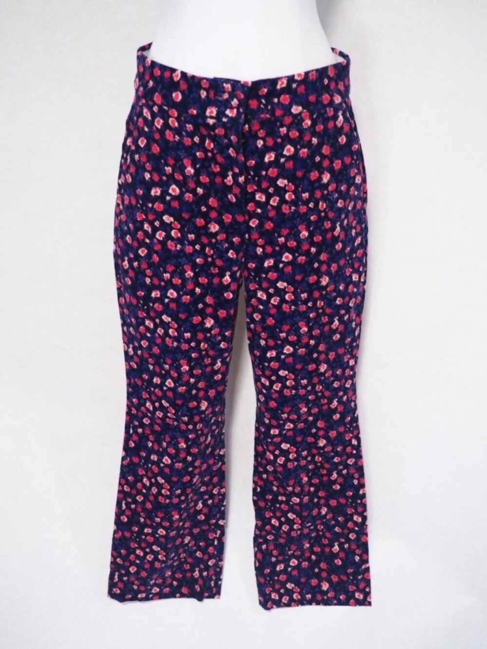 J. Crew Purple & Pink Spotted Straight Leg Corduroy Pants, Size 4